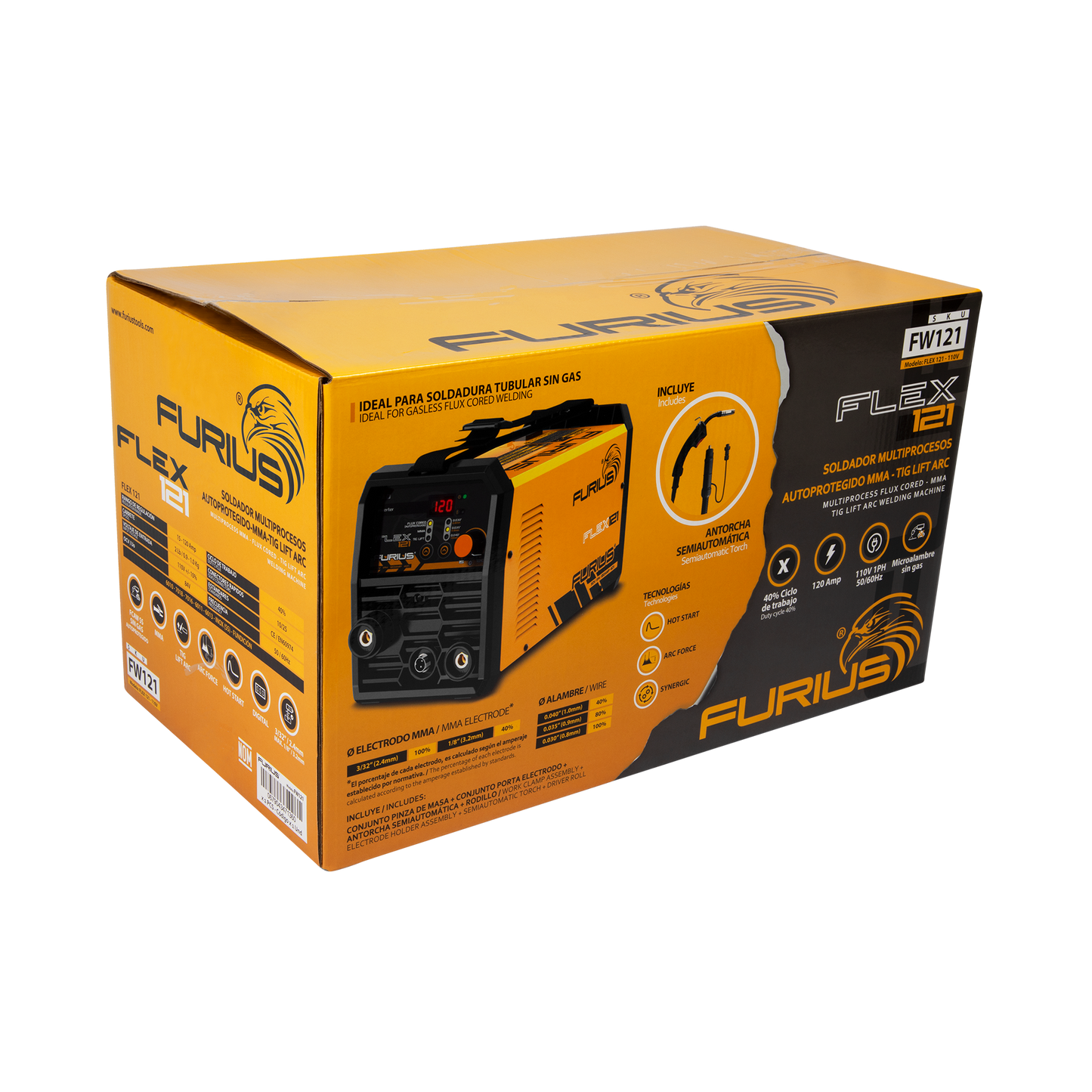 Soldador Inversor Multiproceso Flex 121 FW121