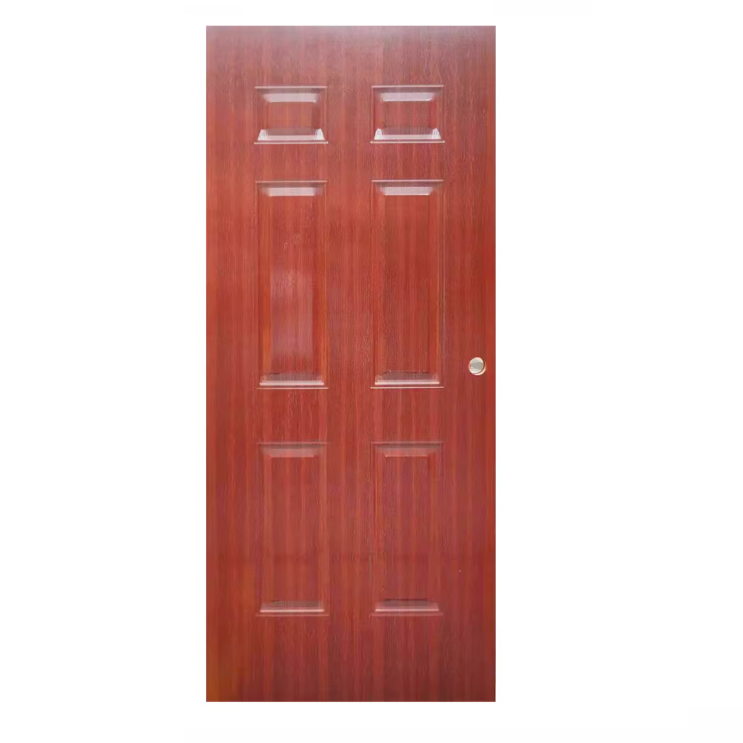 Puerta de Metal 6 Paneles Acabado de Madera 3x7