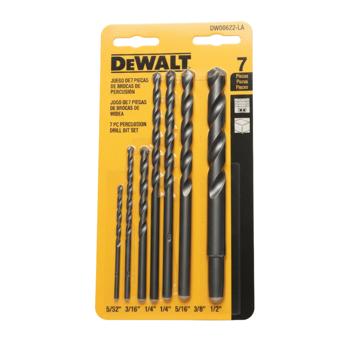 Juego de Brocas de Percusion 7 piezas DeWalt 00622-La