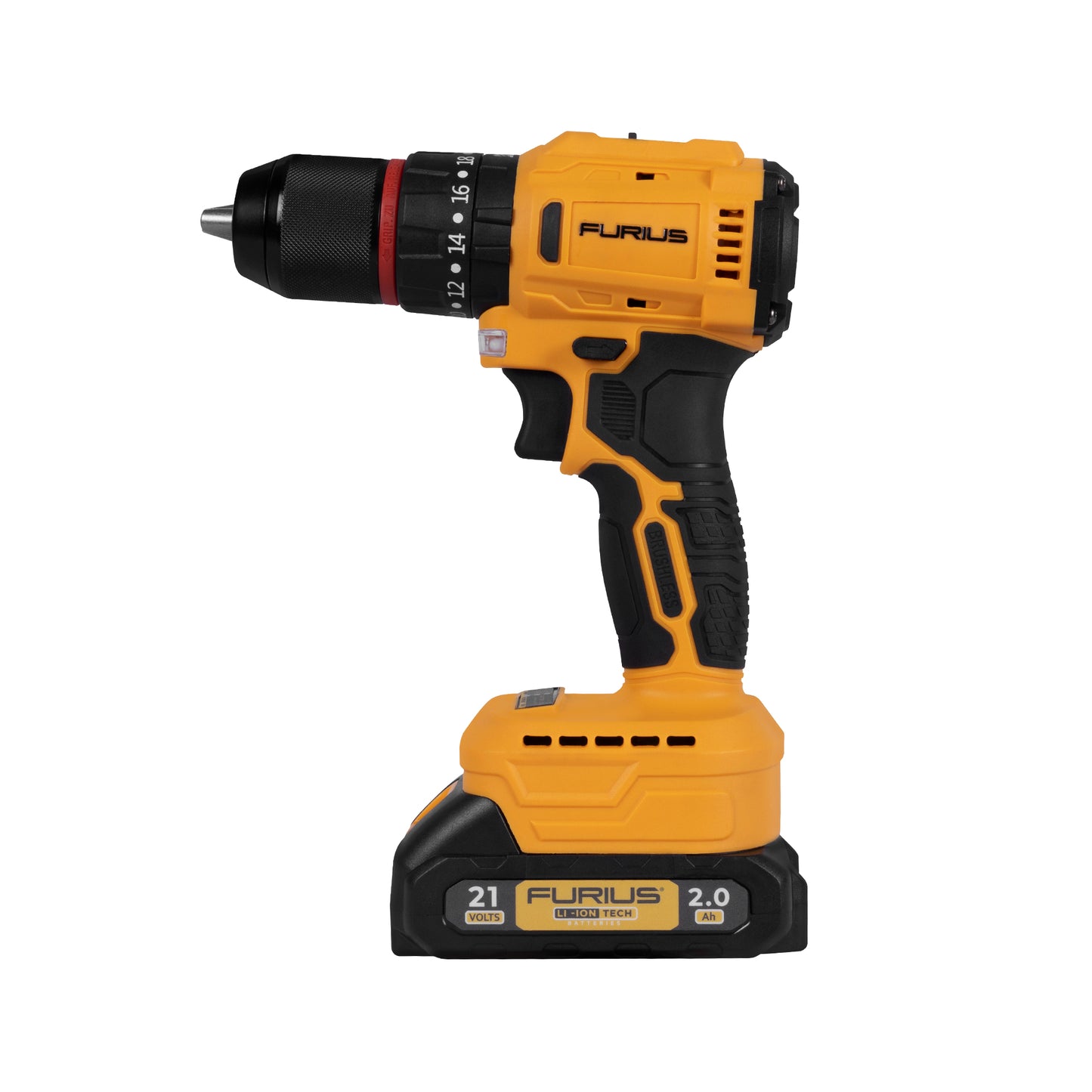 Taladro Percutor Inalimbro/ 1/2 21V 45NM 2BAT Furius