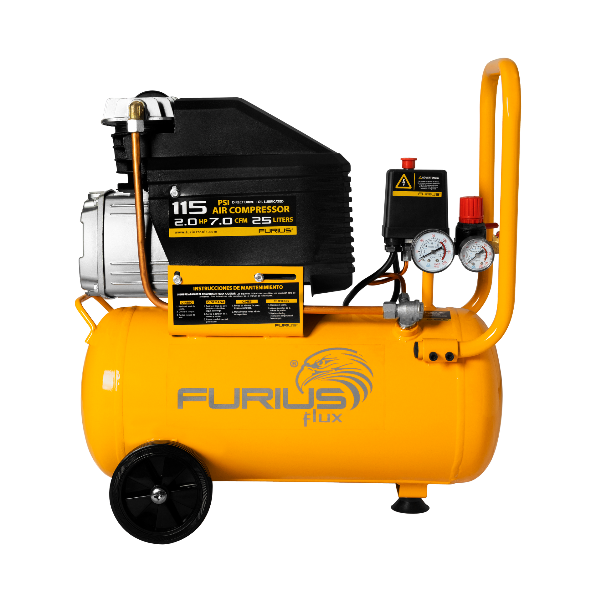 Compresor de Aire Horizontal Flux Air 25 25LTS. 2 FC25 – MELO Comasa