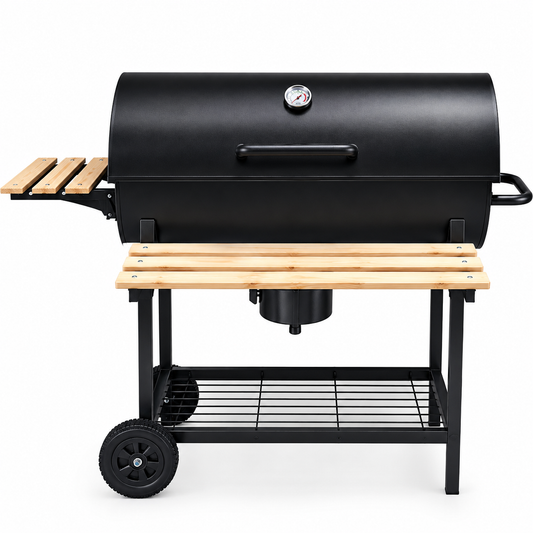 Barbacoa tipo barril con ruedas