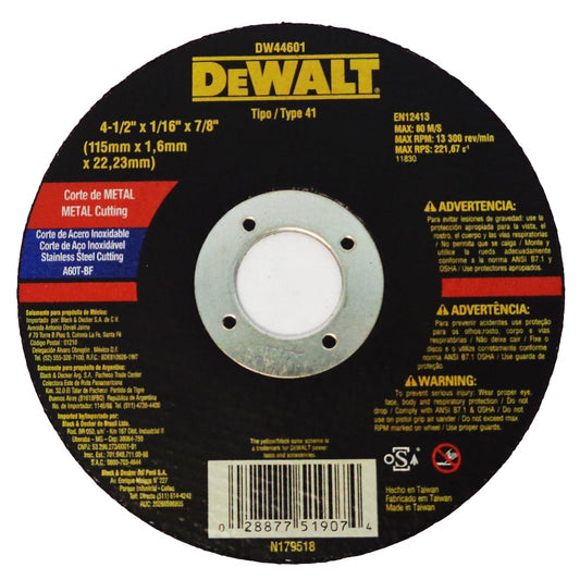 Disco para Cortar Metal 4-1/2 Dw44601