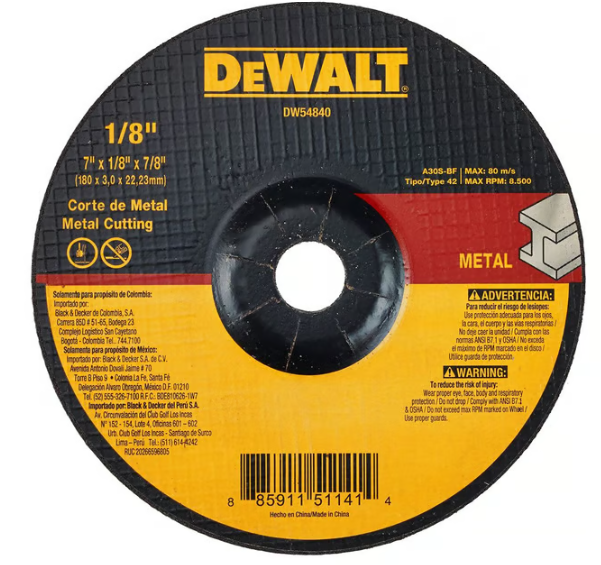 Disco para Cortar Metal 7 Dw44840